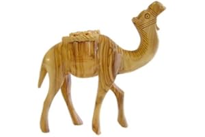 Holy Land Imports Olive Wood Camel Intricate Work (4" H)