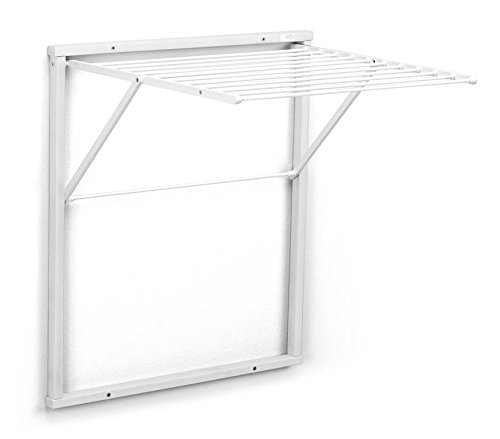 ARREDAMENTI ITALIA Wandwäscheständer Kledy Wand, Holz - Klappbar - 6,5 mt Leine - Farbe: Weiß AR-It il Cuore del Legno