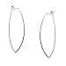 Humble Chic Geometric Marquise Threader Hoops, Hypoallergenic 925 Sterling Silver Plated Medium Hoop Earrings for Women Lightweight Oval Leaf Elliptical Loop Statement Drop Dangles, 1.75