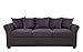 DIVANO ROMA FURNITURE Classic and Traditional Ultra Comfortable Linen Fabric Sofa - Living Room Fabric Couch (Dark Grey)