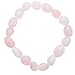 Zenergy Gems Charged Natural Rose Quartz Crystal Stretchy Bracelets + Selenite Heart Charging Crystal (Round Nugget)