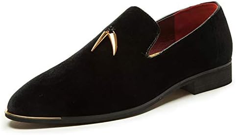 LEOED Penny Loafer for Men Suede Luxury Glitter Shoes Slip on Flats Smoking Shoes Tuxedo Nightclub Shoes Dress Shoes Plus Size 6.5-13