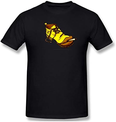 Lurqer-Fashion Men's Shoe Funny Fitt Shirt Black with Funny Short-Sleeved