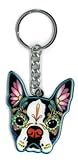 Cali's, Pretty In Ink Boston Terrier, Officially Licensed Artwork - Metal Keychain