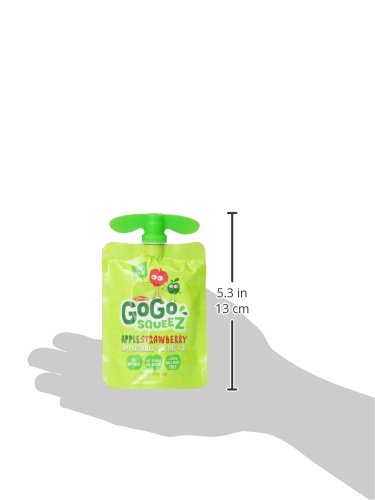GoGo squeeZ Applesauce, Apple Strawberry, 48 Pouches (12 Boxes with 4 Pouches Each)