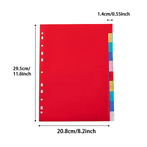 12 Pack Binder Dividers, Multicolor Tab Dividers for 3 Ring Binder