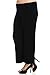 Stylzoo Women's Plus Size Curve Soft Comfortable Palazzo Stretch Knit Pants Thick 250 GSM Fabric Regular 1X 29 inch Inseam Modal from Beech Trees 1X 29 inch Petite Black
