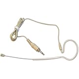 WeymicÂ® Tan 3.5mm Screw Single Ear Hook for Wireless Headset Microphone System -stealth Skin Color Earhook