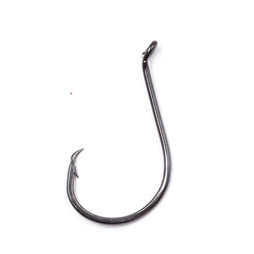 100pcs Size 4#~6/0 Offset Point Octopus Hook with Closed Eye Black High Carbon Steel Sport Circle Hook