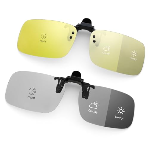 Hifot clip on sunglasses 2 pack