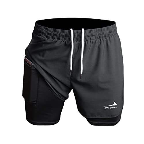 Men's Running Shorts 2 in 1 Shorts Gym Athletic Shorts Outdoor Marathon Workout Training Shorts