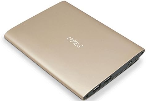 OPES 20000mAH Power Bank, High Capacity, reliable, Ultra-slim, 3.1A output, Dual USB port for iPhone, Samsung, Android, MP4/MP3 player, Digital Camera, Game Console and Tablets (Golden)
