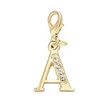 SENFAI Alloy 26 Alphabet English Letters Crystal Initial Charms for Bracelet ,Necklace ,Keychain