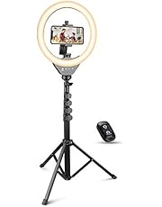 UBeesize 10’’ Selfie Ring Light with Stand and Phone holder, LED Ring Light with 62’’ Stand and Bluetooth Shutter for Video Recording＆Live streaming(YouTube,Instagram , Facebook Stories), compatible with iPhone＆Android