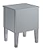 Convenience Concepts Gold Coast 3 Drawer Mirrored End Table, Mirror / Silver
