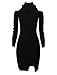 TAM Ware Women Casual Slim Fit Knit Front Keyhole Sweater Bodycon Dress