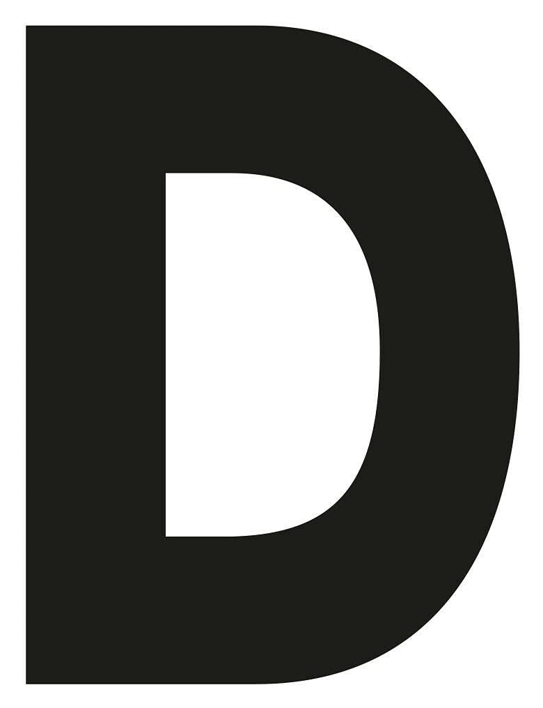 Merriway BH04037 (4 Pcs) Black Vinyl Stick-On Wheelie Bin Post Box Crate Dust Bin Letters 75mm (3 inch) Letter D - Pack of 4 Pieces