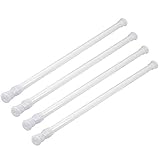 Gydandir 4 Pack Cupboard Bars Curtain Rod Adjustable Spring Tension Rods Extendable Width 15.7 to 28 Inches