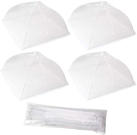 Cymax 4 Pack Large and Strong Pop Up Mesh Screen Food Cover Tent,17 Inches Reusable and Collapsible Outdoor Food Cover,Food Protector Tent Keep Out Flies,Bugs,Mosquitoes