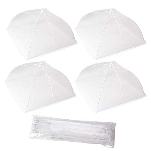 Cymax 4 Pack Large and Strong Pop Up Mesh Screen Food Cover Tent,17 Inches Reusable and Collapsible Outdoor Food Cover,Food Protector Tent Keep Out Flies,Bugs,Mosquitoes