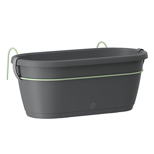 Emsa Hängetopf für den Balkon, 40 x 20 cm, Granit, City, 517631