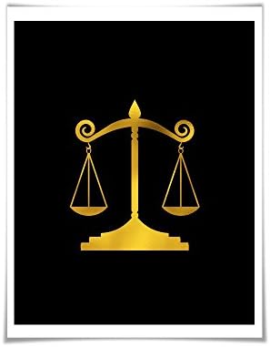 Scales of Justice Gold Foil Art Print. 36 Colours/3 Sizes. Lawyer. Legal Law Firm. Attorney. Law Office Decor. Lawyer Poster. Law Student