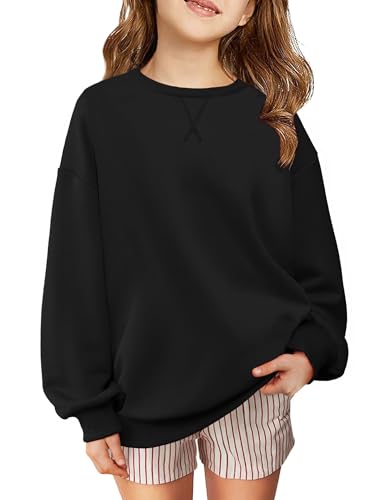 Arshiner Girls Oversized Crewneck Sweatshirt Kids Long Sleeve Pullover Tops at Amazon