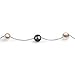 Bridal Tin Cup Multi Color White Pink Black Freshwater Cultured 7MM Pearl Chain Station Pearls Necklace For Women Wedding .925 Sterling Silver 18 Inch