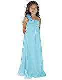 Fashion Plaza Girl's Chiffon One Shoulder Junior Bridesmaid Flower Girl Dress K0092