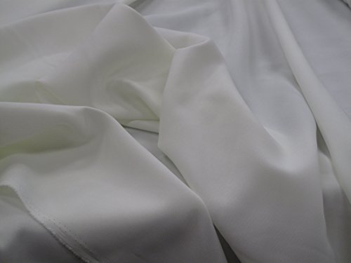 white Solid Poly Poplin Fabric By The Yard - 1 Yard