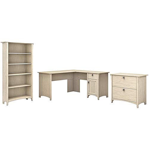 Bush Furniture Salinas Home Office Desk, 60W, Antique White Pricepulse