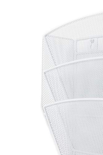 Klickpick Office Hanging Files Wall Mounted Metal Mesh Document File Organizer Magazine Holder Rack Organizer 3 Tier Section Racks Multipurpose Use to Display Files, Magazine, Newspapers (3t White) - Thumbnail 4