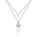 Cozylife Natural Stone MultiLayer Moon Choker Necklace Pendant Fashion Jewelry For Women Girls