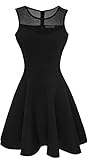 Heloise Women's A-Line Sleeveless Pleated Little Black Cocktail Party Dress (XL, Black)