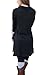 Our Precious Womens Long Sleeve Button Lapel Neck Sides Slit Shirt Dress Black M