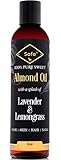 Sofa Oils Sweet Almond Body Oil Blend w/Lavender & Lemongrass for Dry Skin | 8 Oz| Body & Face Moisturizer