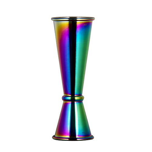 10-teiliges Rainbow Cocktail Shaker Bar Set: 2 beschwerte Boston Shaker, Cocktail Sieb-Set, Double Jigger, Cocktail… – Bild 4