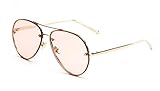 GAMT Vintage Rimless Aviator Sunglasses Mirrored Clear Lens Designer for Women Pink