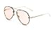 GAMT Vintage Rimless Aviator Sunglasses Mirrored Clear Lens Designer for Women Pink