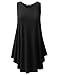 URBANCLEO Womens Scoop Neck Sleeveless Elong Tunic Top Shirt Black Large