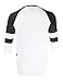 ZIMEGO Men's 3/4 Sleeve Baseball Football College Raglan Henley Athletic TShirt,White Black,Medium