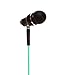 Symphonized NRG Premium Genuine Wood In-ear Noise-isolating Earbuds Headphones, Earphones with Microphone and Nylon Cable (Turquoise Blue).