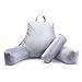 Milliard Extra Large Reading Pillow with Shredded Memory Foam, Wedge Back Rest Pillow for Sitting in Bed with Removable Velour Cover –24x18 inches (Grey)