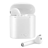 RUSHERS Wireless Earbud Bluetooth Headphones with mic Noise Cancelling Earphone Headset Hands-Free Calling for iPhone Samsung Andriod Cell Phone（Two Earbuds） Long Power Standby with Portable case
