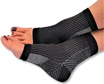 PEDIMEND Plantar Fasciitis Foot Socks. Best Compression Sleeve for Ankle Arch & Heel Achilles Tendon Supports Brace. Men and Women Night Splint Pain Relief S/M (UK 4-7 PACK OF 2)