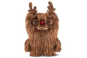 ZURU Fuggler Festive Fuggs 9 inch Soft Plush, Ugly Monster Stuffed Animal Toy with Human-Like Teeth, Multicolored Holiday Theme (Reindeer)