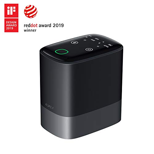 AUKEY Bluetooth 5 Transmitter Receiver 2-in-1 with 164ft Long Range, aptX Low Latency, Dual Links Wireless Audio Adapter for Headphones, TVs, Home Stereo Systems, and More [Upgrade]
