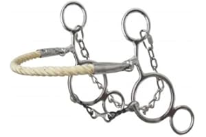 Showman Stainless Steel Rope Nose Hackamore w/Twisted Dogbone Mouth