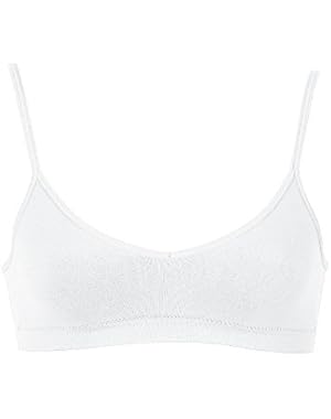 Girls' Cami Strap Wirefree Bra 2-Pack_White/White_S