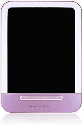 Traveling Vanity Mirror, Funky LED Camping Cosmetic Mirror, Adjustable illumination lever, Compact Design, Powered by a Built-in Rechargeable Battery (pink)
